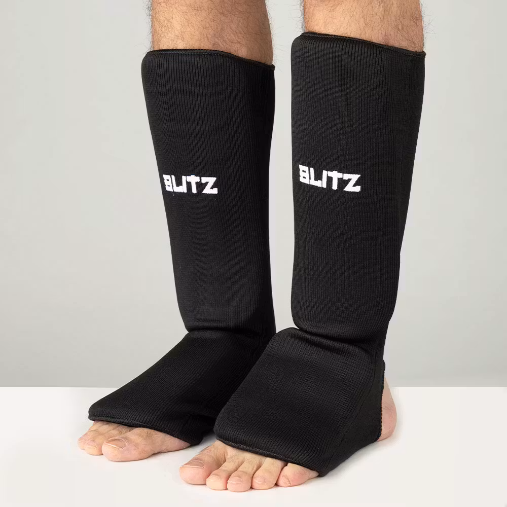 Black Blitz elasticated shin and instep pads
