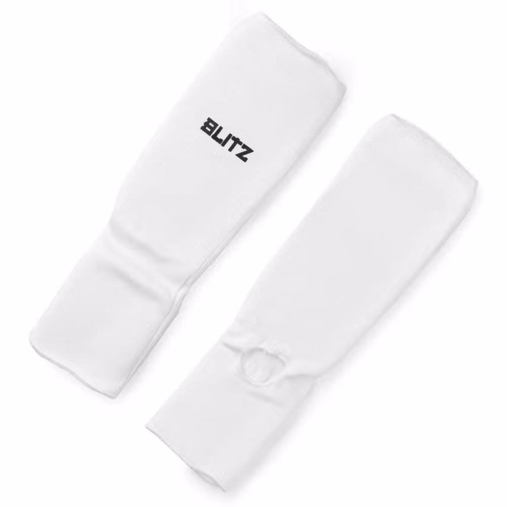 White Blitz elasticated shin and instep pads