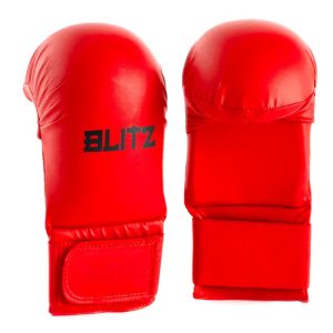 Padded thumbless karate sparring mitts